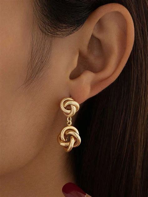 Boucles D Oreilles Torsad Es En M Tal Dor Ajour Tats Unis Et Europe