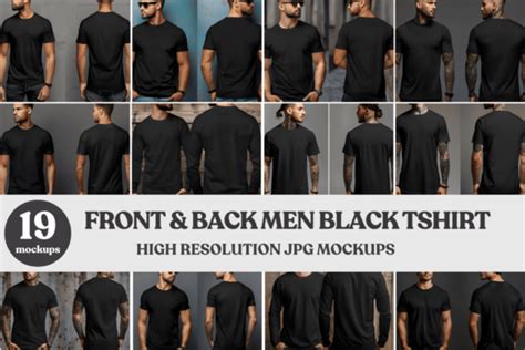 Front And Back Black T Shirt Mockups Graphic By Mockupstyle Creative