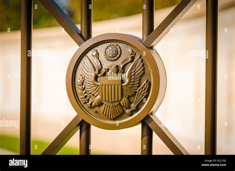 Emblem At The American Cemetery Omaha Beach Colleville Sur Mer