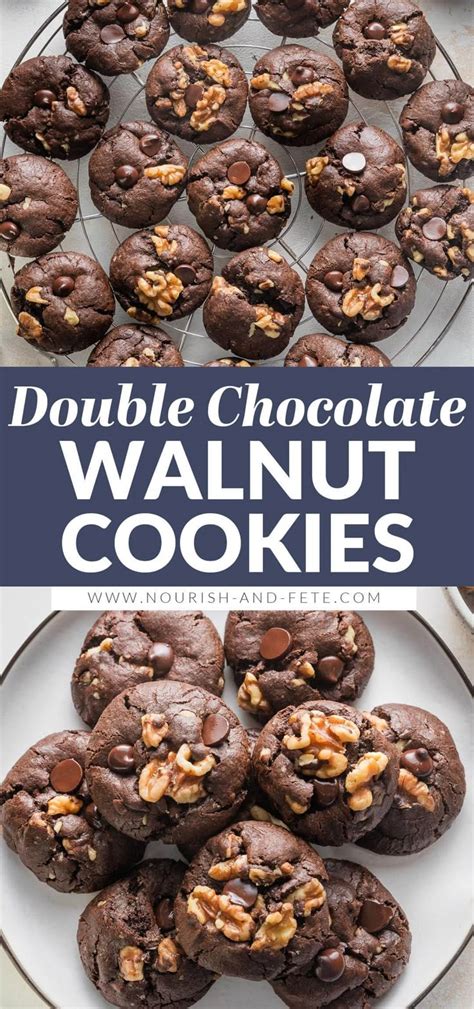 Double Chocolate Espresso Walnut Cookies Recipe Walnut Cookies