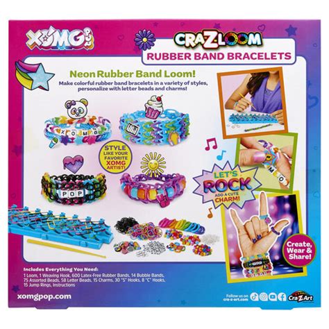 Xomg Pop Cra Z Loom Rubber Band Bracelet Maker Kit With Neon Bands