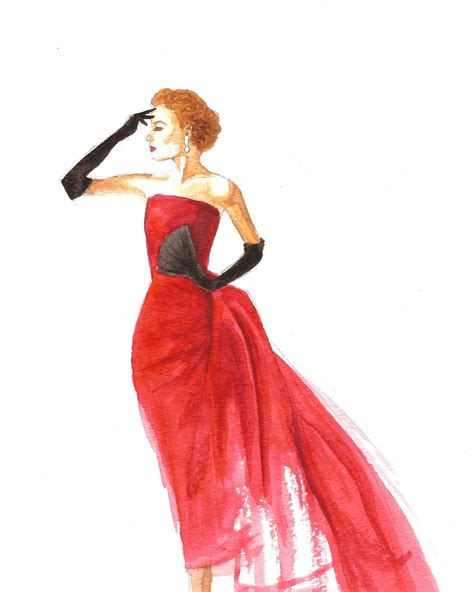 Watercolor Fashion Illustration Glamour Vogue By Sketchesbykate