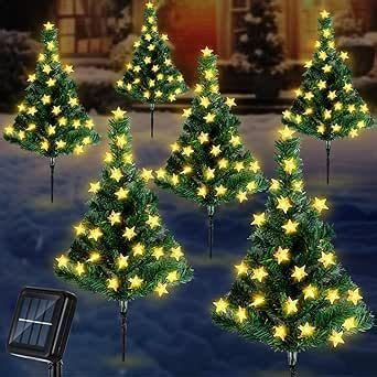 Retisee Pack Solar Christmas Tree Pathway Lights Christmas