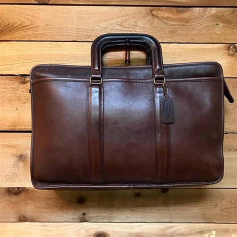 Early Vintage Coach Large Brown Leather Briefcase Satchel