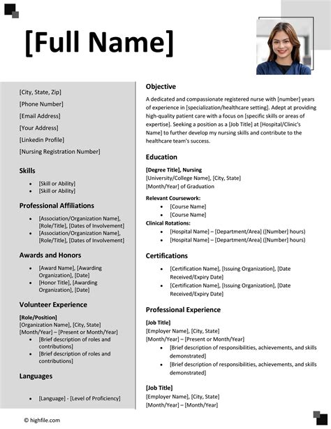 Free Nursing Resume Template Customize In Word