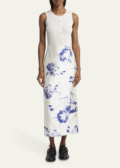 Erdem Floral Pencil Midi Skirt Bergdorf Goodman