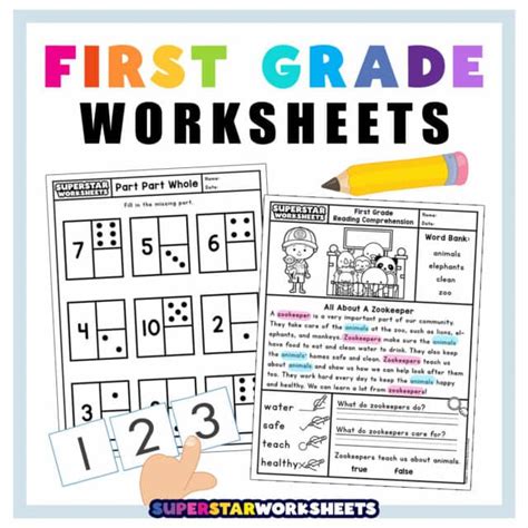 1st Grade Worksheets Superstar Worksheets