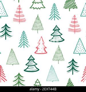 Christmas Tree Seamless Pattern Texture For Background Wallpaper