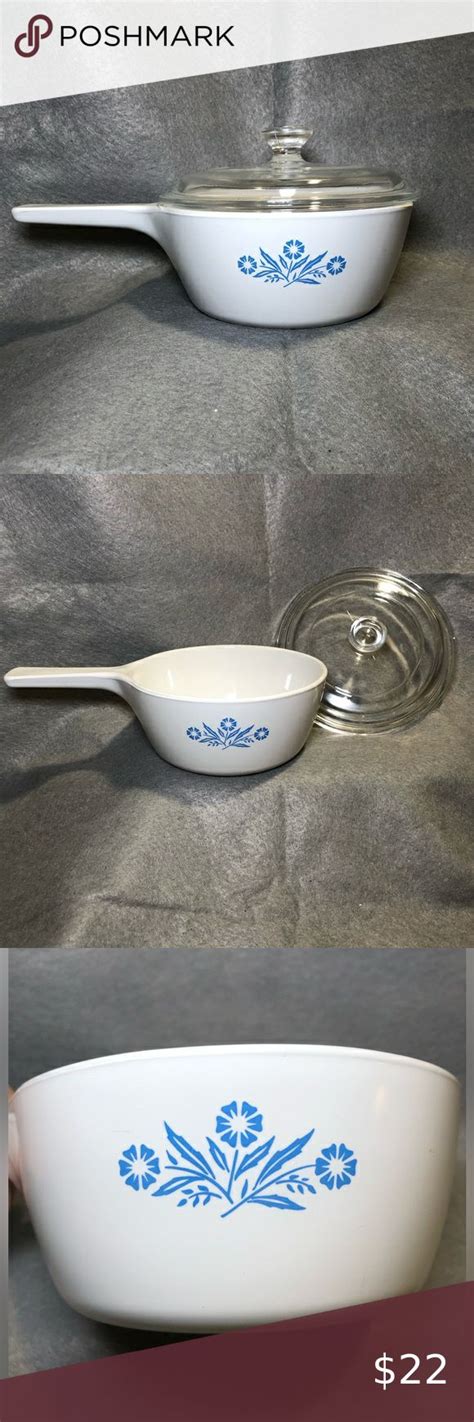 VINTAGE CORNING WARE BLUE CORNFLOWER SAUCEPAN 1 5 PINT P 82 B