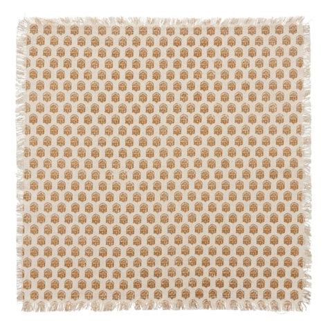 Lot De Serviettes De Table En Coton Beige Et Cannelle X Cm