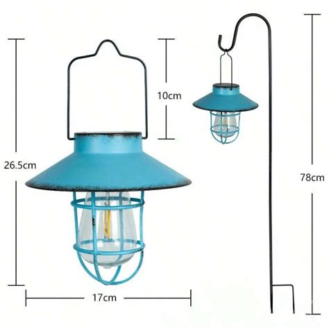 Pack Hanging Solar Lantern Light Vintage Metal Garden Light With