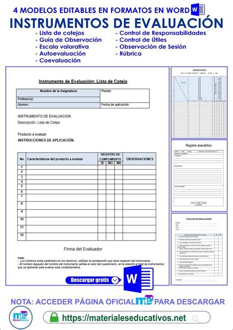 Formatos De Instrumentos De Evaluaci N Instrumentos De Evaluacion