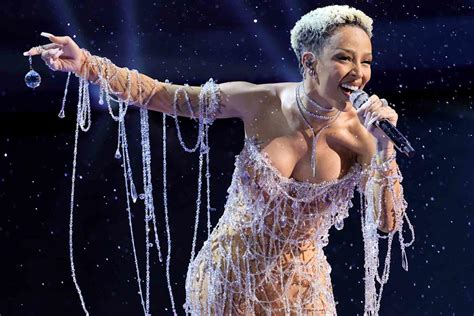 Doja Cat Wows In Naked Dress Dripping In Million Crystals During