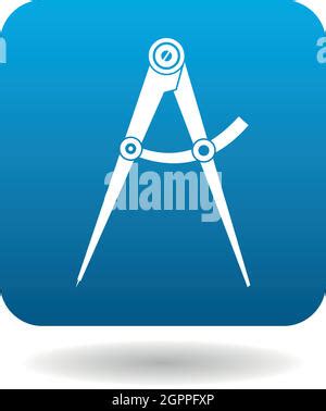 Triangle Ruler And Drawing Compass Icon On A White Background Stock