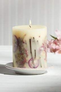 Rosy Rings Botanical Pillar Candle Dried Flower Candles Candles