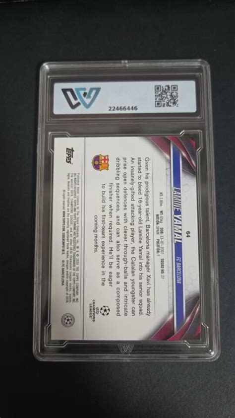 Topps Chrome Ucc Rc Lamine Yamal Aqua Prism Wcg Psa