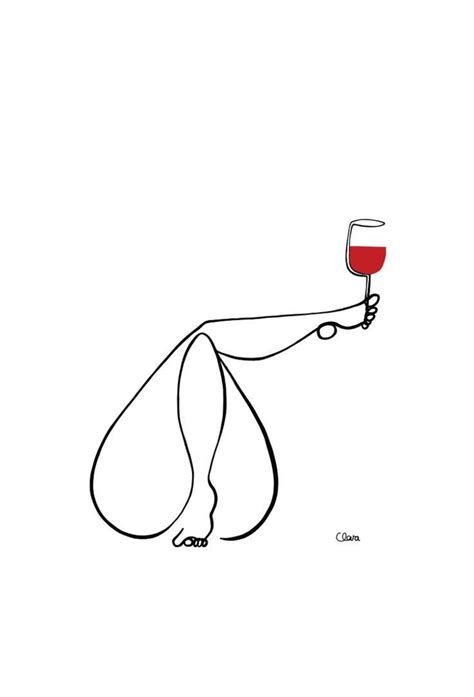 S E X T O U Line Art Design Abstract Line Art Wine Art