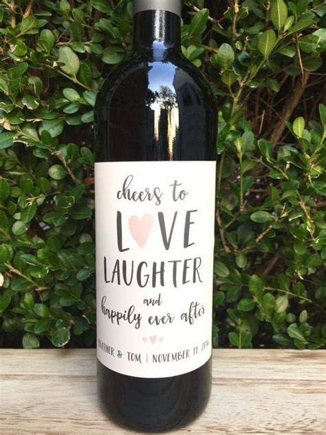 Wedding Wine Label Engagement Wine Label Cheers To Love Laughter