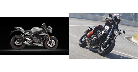 Motorrad Vergleich Triumph Street Triple 765 RS 2017 Vs Yamaha MT 09 2013