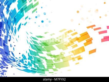 Abstract Tech Background With Colorful Squares Vector Design Stock