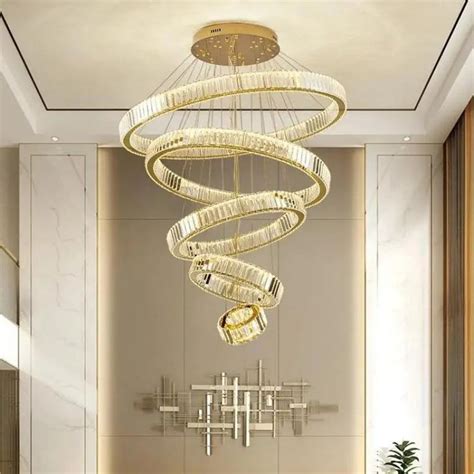 Afralia Crystal Circle LED Chandelier Nordic Modern Stairs Pendant