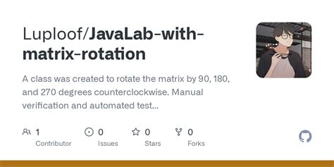 Github Luploof Javalab With Matrix Rotation A Class Was Created To