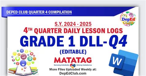 Grade Quarter Matatag Daily Lesson Log Dll Sy