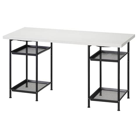 LAGKAPTEN SPÄND bureau blanc noir 140x60 cm IKEA