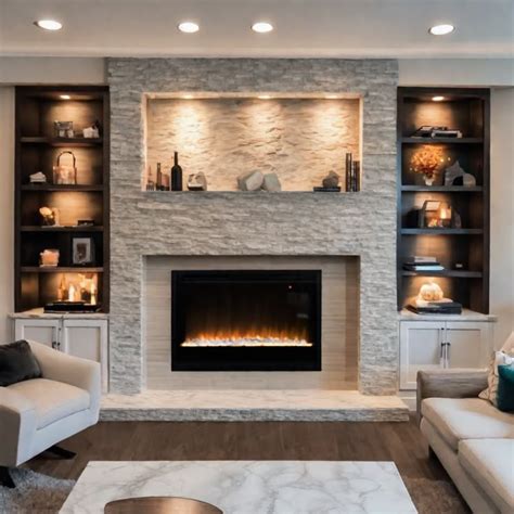 Modern Fireplace In A Cozy Living Room