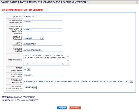 Cambio Datos A Facturar Conocimiento Nuevatel