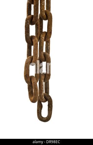 Old Rusty Chain Isolated On White Background Stock Photo Alamy