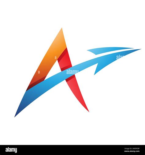 Illustration of Spiky Shaded Letter A with a Diagonal Arrow in Red ...