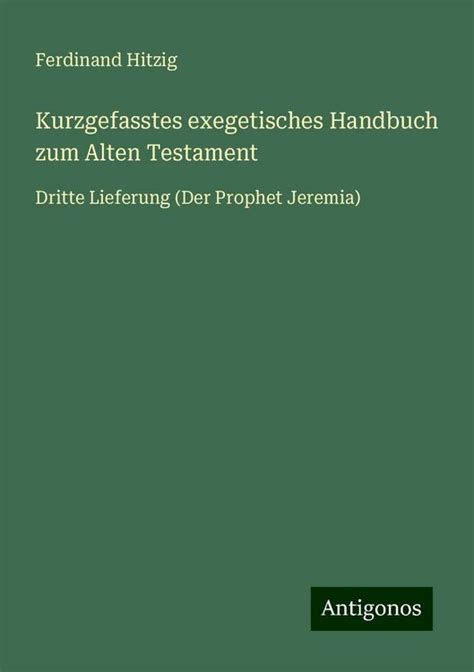 Kurzgefasstes Exegetisches Handbuch Zum Alten Testament Online Kaufen