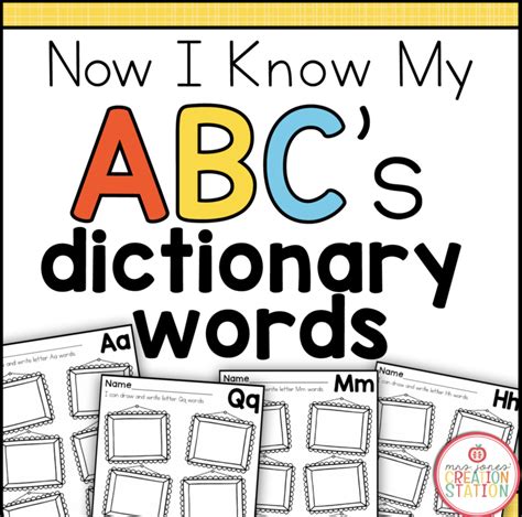 DICTIONARY PRINTABLES Mrs Jones Creation Station