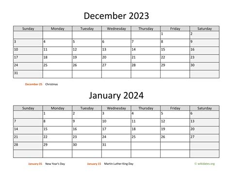 Calendar Template December And January Excel Chayton Flint