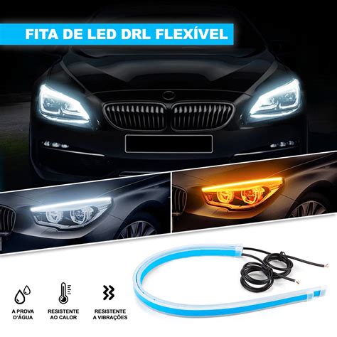 Kit Par Barra Barra Led DRL Seta Sequencial Fiat Mobi 2016 2017 2018