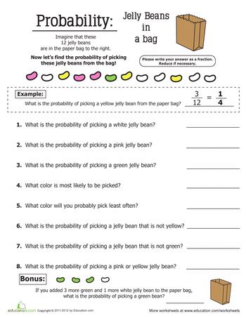 Probability For 6th Grade Worksheets