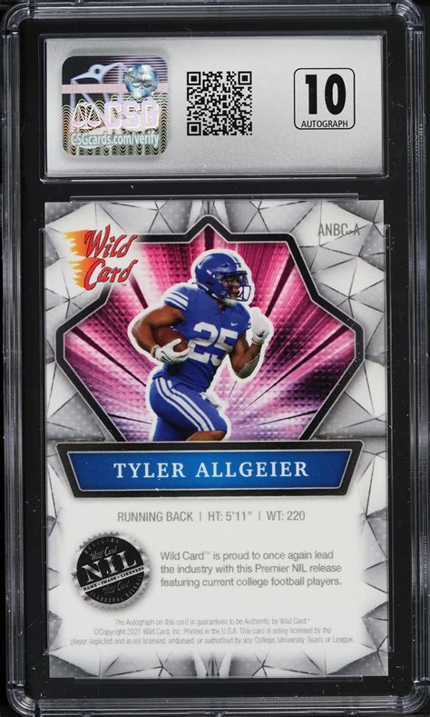 Wild Card Alumination Collegiate Nil Tyler Allgeier Rookie Auto