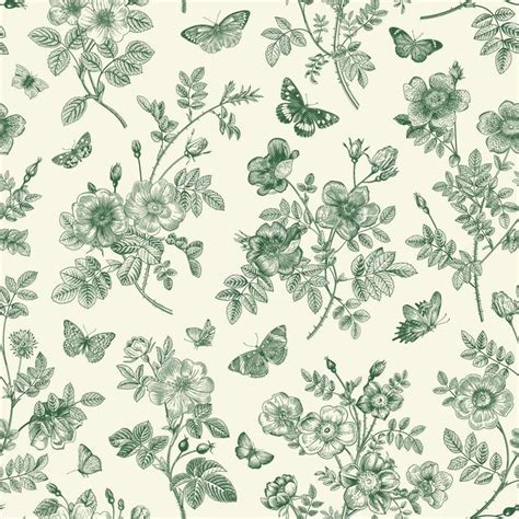 Green Floral Pattern Wallpaper W X H Pre Pasted Floral