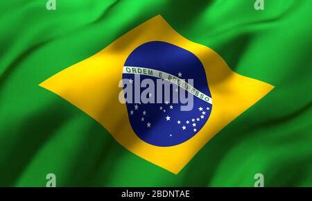 Waving Fabric Flag Of Brazil Stock Photo Alamy