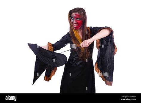 Scary Witch In Halloween Concept Stock Photo Alamy