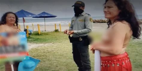 Pol Mica En Colombia Multaron A Mujeres Por Mostrar Sus Senos En La