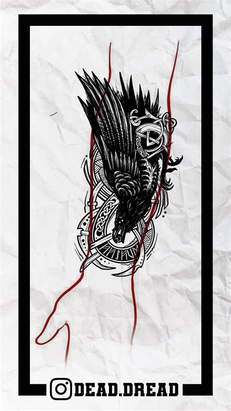 Viking Raven Munin Tattoo Sketch Idea Tattoo Sketches Tattoo