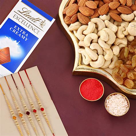 Sneh Radiant Pearls Rakhi Set Tasty Treats Uae Gift Sneh Radiant