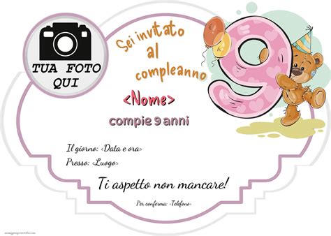 Inviti Con Foto Per Compleanno Anni Teddy Bear Crea Inviti