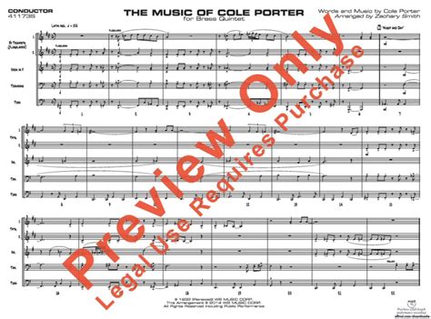 Quintessential Brass Repertoire Music Of Cole Porter