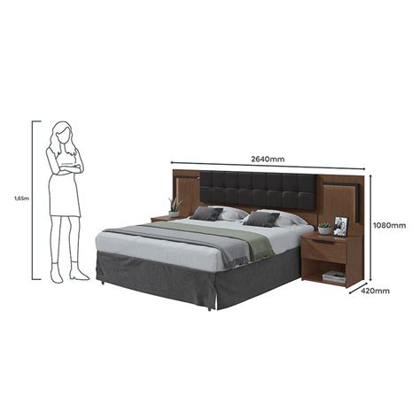 Cabeceira Box Casal Ambiente Calitan Imbuia Clean Led Lopas