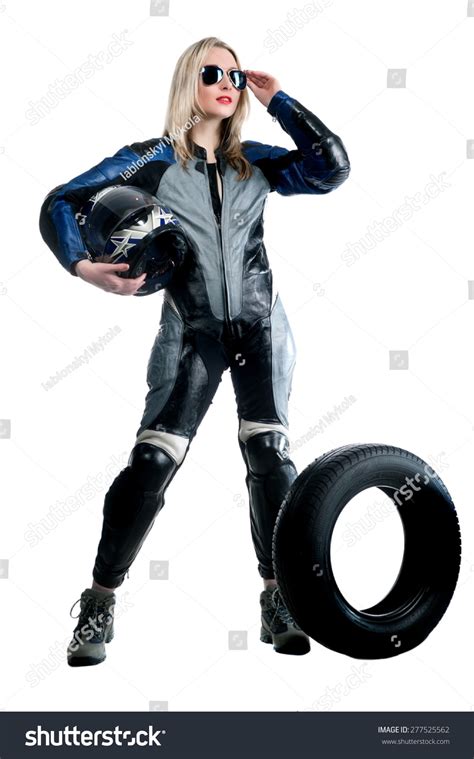 Beautiful Sexy Blonde Girl Motorcycle Suit Stock Photo 277525562 Shutterstock