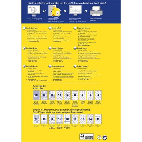 Avery Zweckform L Universal Etiketten Rund Mm