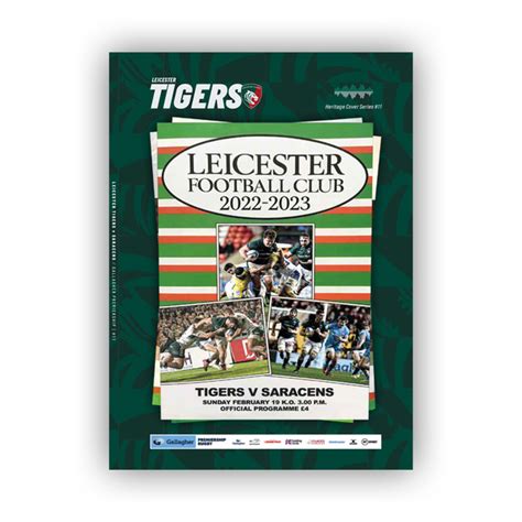 Official Leicester Tigers Club Shop Vs Saracens Programme